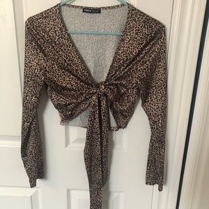 Shein printed crop top